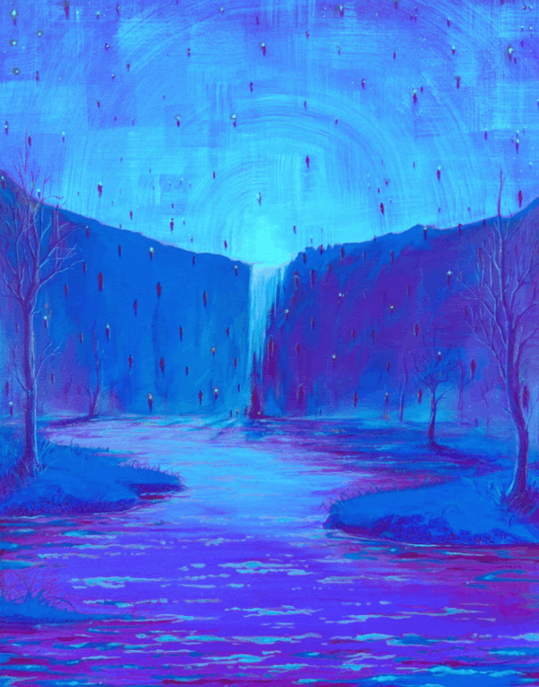 some in blue [print]
